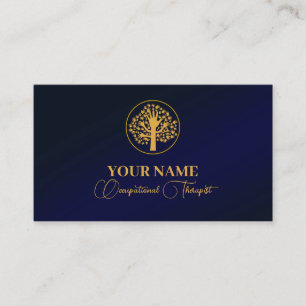 Carte De Visite Marine Blue Gold ergothérapeute voiture d'affaires