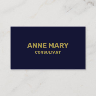 Carte De Visite Marine Blue Gold Minimal Moderne Élégant Consultan