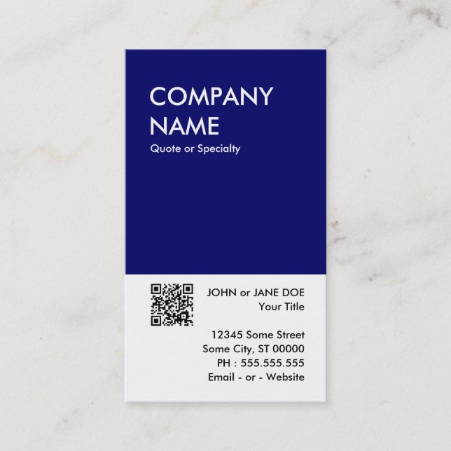 Carte De Visite marine bold concevoir votre propre code QR (Devant)