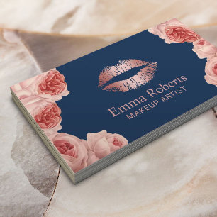 Carte De Visite Marine des artistes Roses de maquillage floral