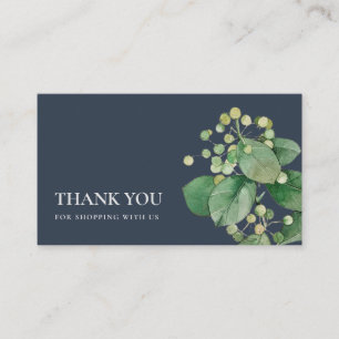 CARTE DE VISITE MARINE ELÉGANT BERRY FEAF FOLIAGE MERCI VERT