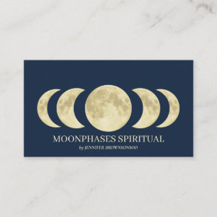 Carte De Visite Marine Lune lunaire spirituelle or
