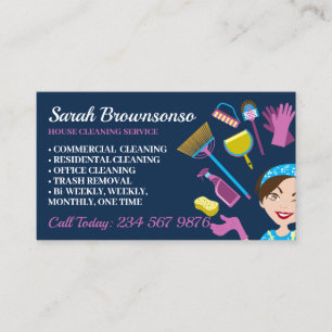 Carte De Visite Marine Purple Blanc Janitorial Glossaire Apron Mai