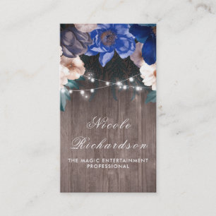Carte De Visite Marine vintage et Russe et Royal Blue Floral Boho