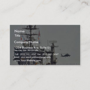 Carte De Visite Marins de marine de bateaux d'hélicoptères de