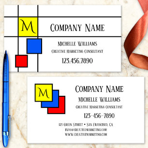 Carte de visite marketing couleurs primaires Monog