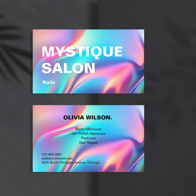 Carte De Visite Marketing holographique esthétique (Holographic Aesthetician Branding Marketing Business Card)