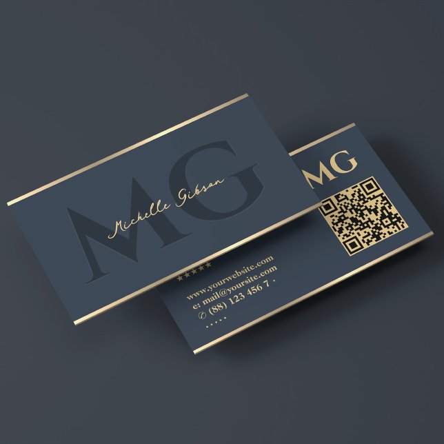 Carte De Visite Marketing professionnel Charbon Monogramme Bleu (Professional Marketing Charcoal Monogram Blue Business Card
)