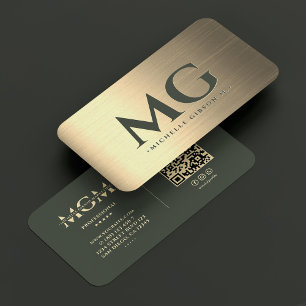 Carte De Visite Marketing professionnel Elegant Vert Or Moderne