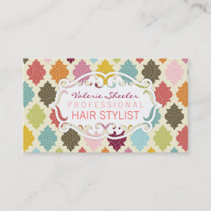 Carte De Visite Marocain coloré Quatrefoil - Bizcards fait sur
