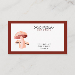 Carte De Visite Maroon moderne & Toadstool Blanc Champignons Resta