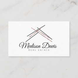 Carte De Visite Marque de Realtor avec toit en or rose