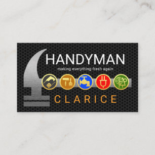 Carte De Visite Marteau Argent Sur Outils De Manoeuvre En Maille M
