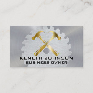 Carte De Visite Marteaux d'or Scie Construction