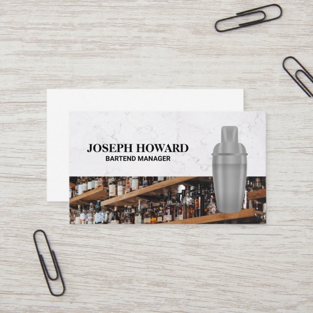 Carte De Visite Martini Shaker | Barre (Devant/Arrière en situation)