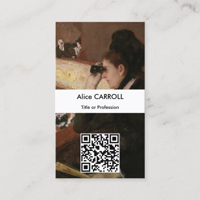 Carte De Visite Mary Cassatt - Dans le journal - Code QR (Devant)