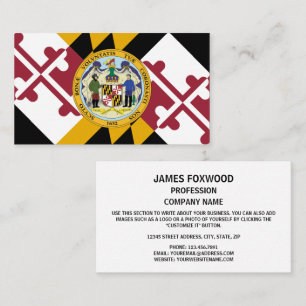 Carte De Visite Marylander Drapeau & Sceau Design, Drapeau du Mary