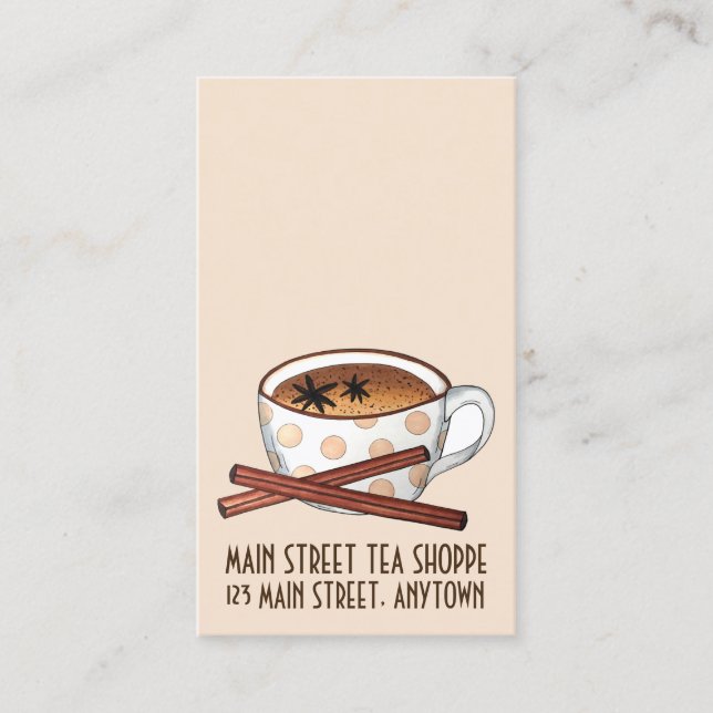 Carte De Visite Masala Spiced Chai Tea Shop Teahouse Café (Devant)