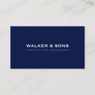 Carte De Visite MASCULINE clair simple intelligent bleu marine fon