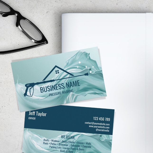 Carte De Visite Masculine de puissance de lavage de pression profe (Créateur téléchargé)