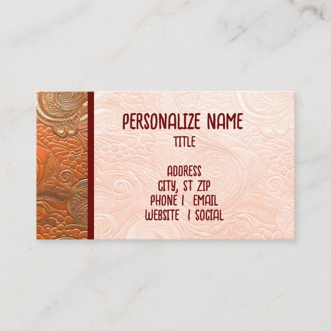 Carte de visite Masculine en faux cuir (Devant)
