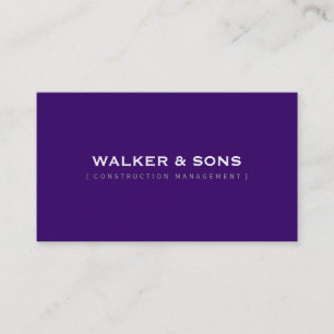 Carte De Visite MASCULINE simple brun brun violet royal foncé