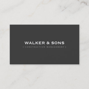 Carte De Visite MASCULINE simple chic gris charbon foncé