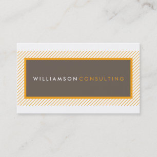 Carte De Visite MASCULINE STRIPE simple moderne tendance orange br