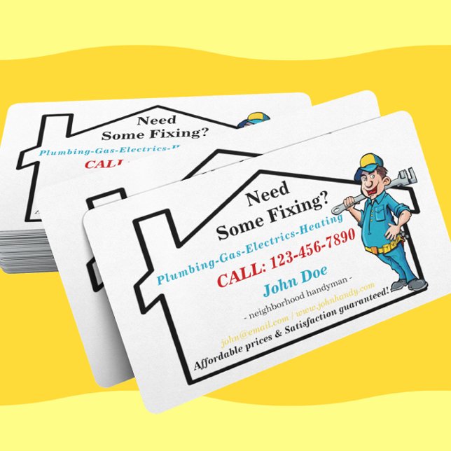 Carte De Visite Masculine Travailleur Icon Quartier Handyman (Créateur téléchargé)