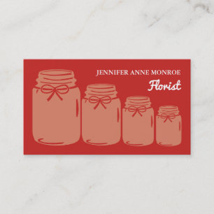 Carte De Visite Mason Jars, fleuriste