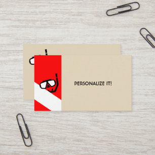 Carte De Visite Masque de plongée avec drapeau