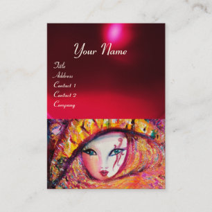 Carte De Visite MASQUE EN JAUNE, Rubis rouge