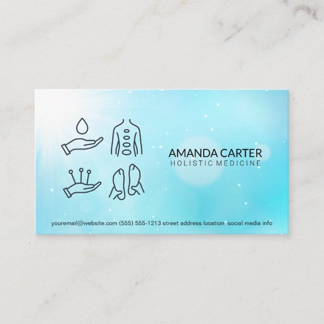 Carte De Visite Massage | Acupuncture Médecine holistique (Devant)