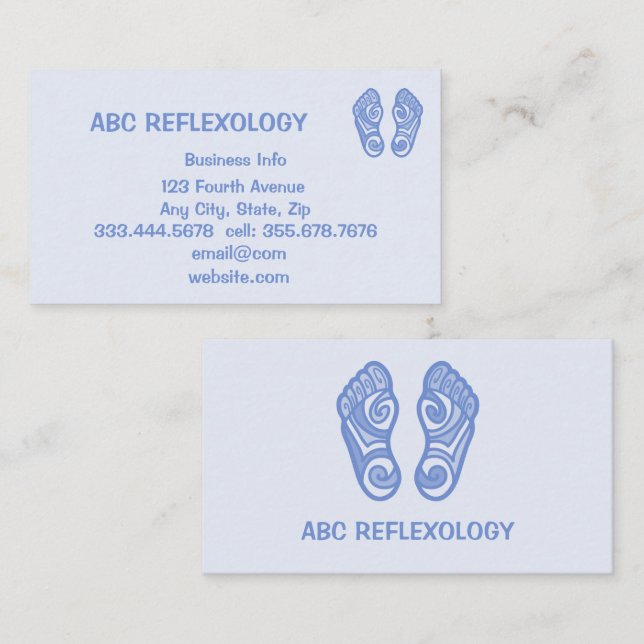 Carte De Visite MASSAGE Alternative Holistic REFLEXOLOGY Business (Devant / Derrière)