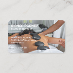 Carte De Visite Massage aux pierres chaudes Spa