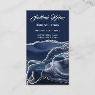 Carte De Visite Massage corporel Sculpture Logo Gold SPA Blue Navy