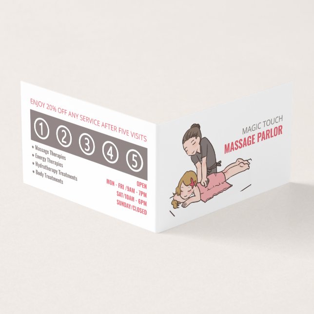 Carte De Visite Massage de dessin, Massage Thérapeute, Fidélité du (Extérieur)
