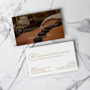 Carte De Visite Massage de détente au spa aux pierres chaudes