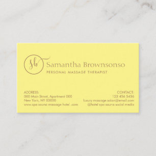 Carte De Visite Massage de retraite Spa en pierre chaude jaune