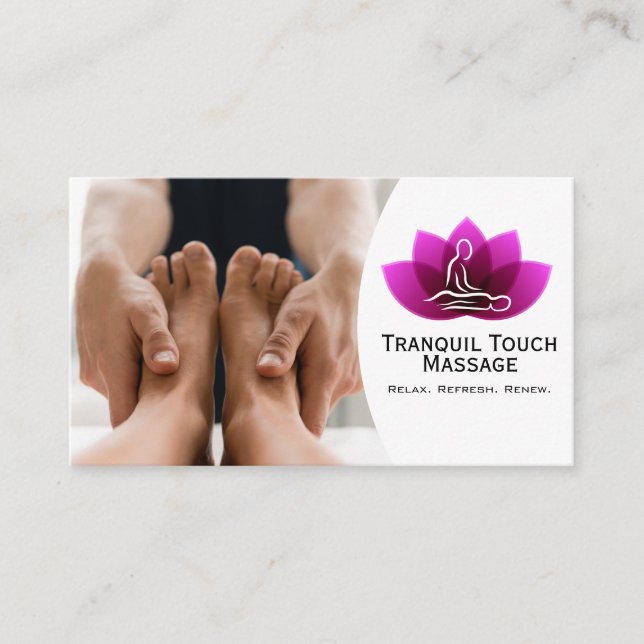 Carte De Visite Massage des pieds | Séance Spa de jour calme (Devant)