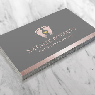 Carte De Visite Massage des pieds Thérapiste Podiatriste Rose Gold