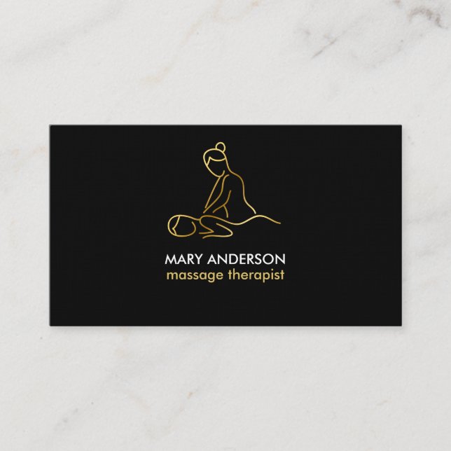Carte De Visite Massage d'or Masseuse Spa (Devant)