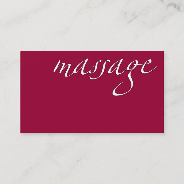 Carte De Visite Massage Professionnel de Bien-être Serein Minimali (Devant)