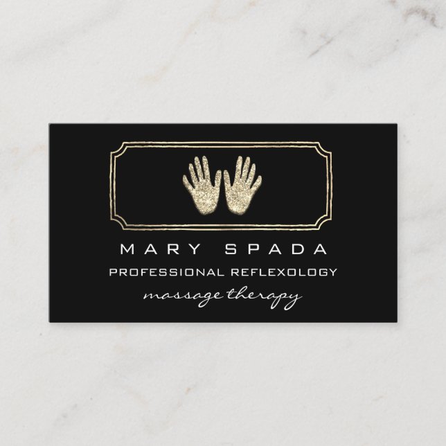 Carte De Visite Massage Réflexologie Parties scintillant mains Bla (Devant)