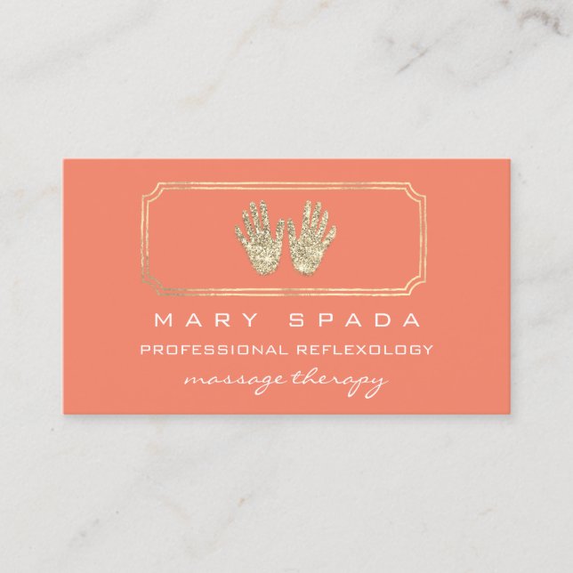 Carte De Visite Massage Réflexologie Parties scintillant Mains Cor (Devant)