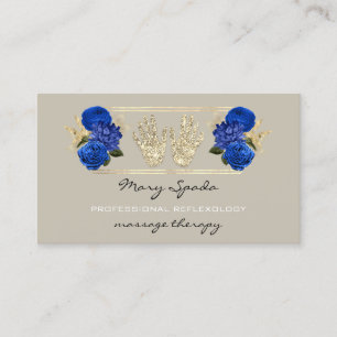 Carte De Visite Massage Réflexologie Parties scintillant mains Or 