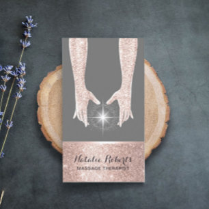 Carte De Visite Massage Rose de thérapie or Healing mains Spa Reik