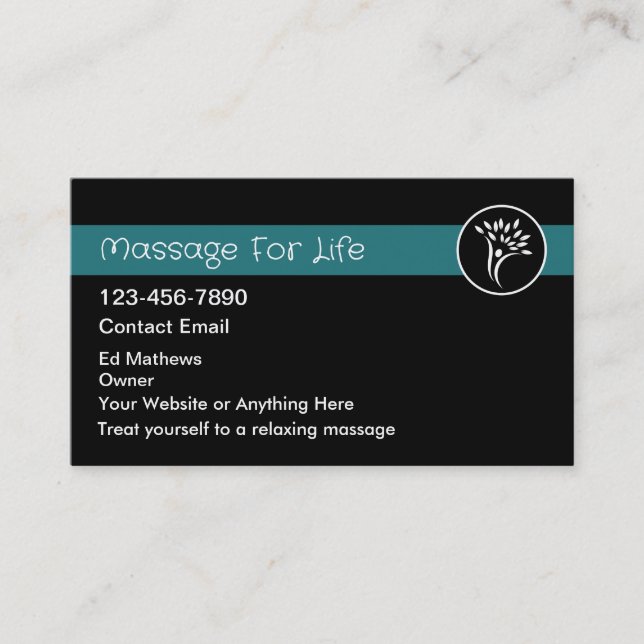 Carte De Visite Massage Services Moderne Simple (Devant)