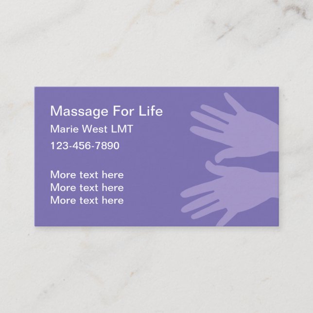 Carte De Visite Massage Simple Ou Physique (Devant)