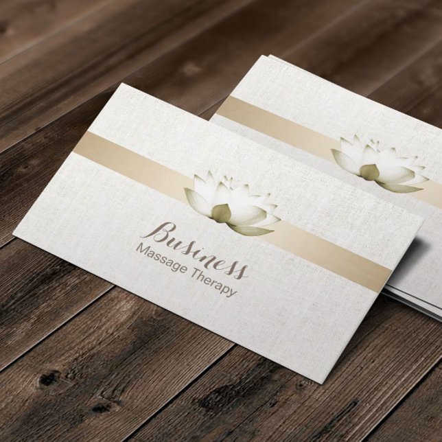 Carte De Visite Massage Thérapie Élégant Lotus Fleurs Spa Salon (Créateur téléchargé)